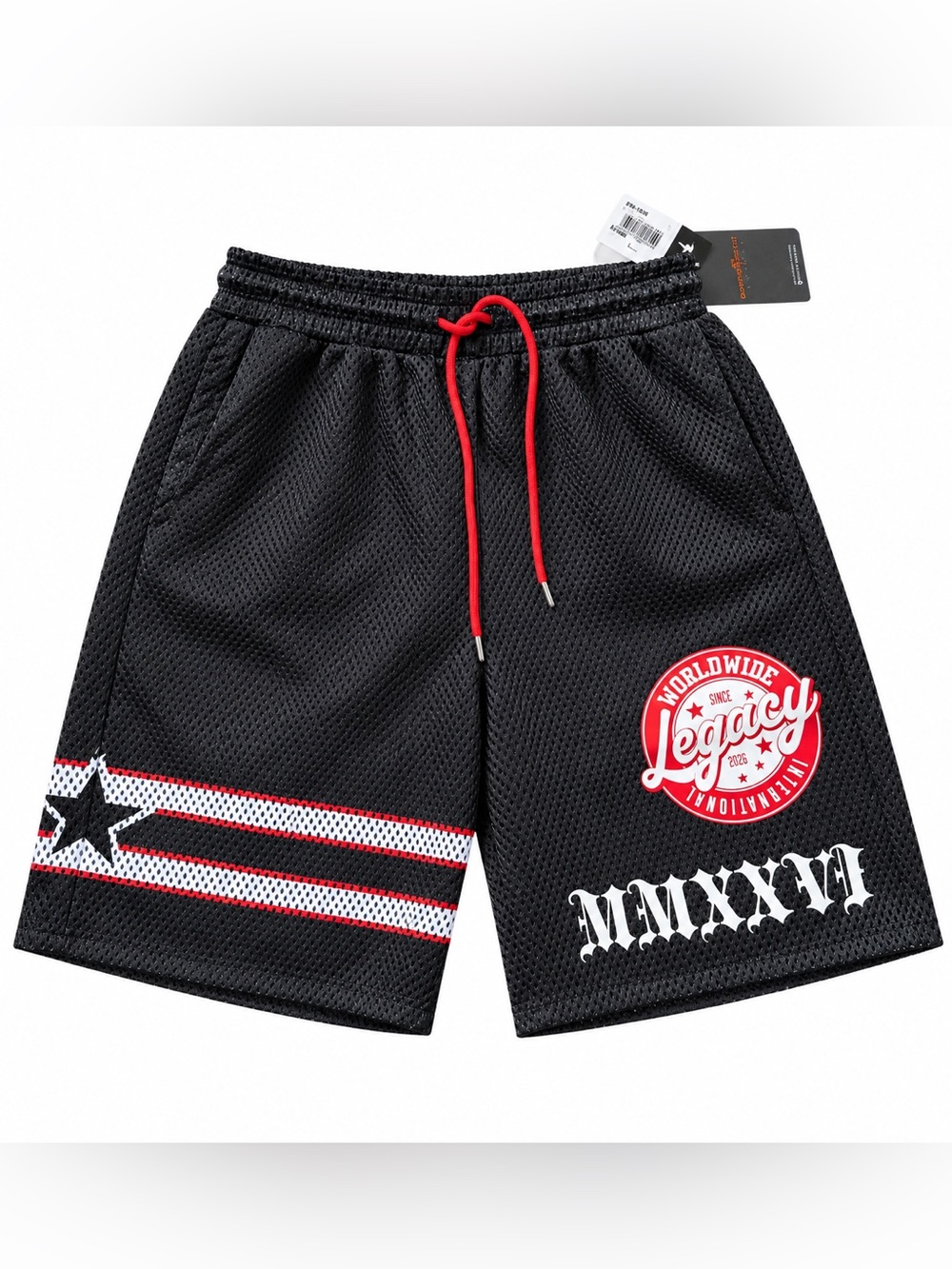 Copper Rivet Legacy Worldwide Black Mesh Shorts